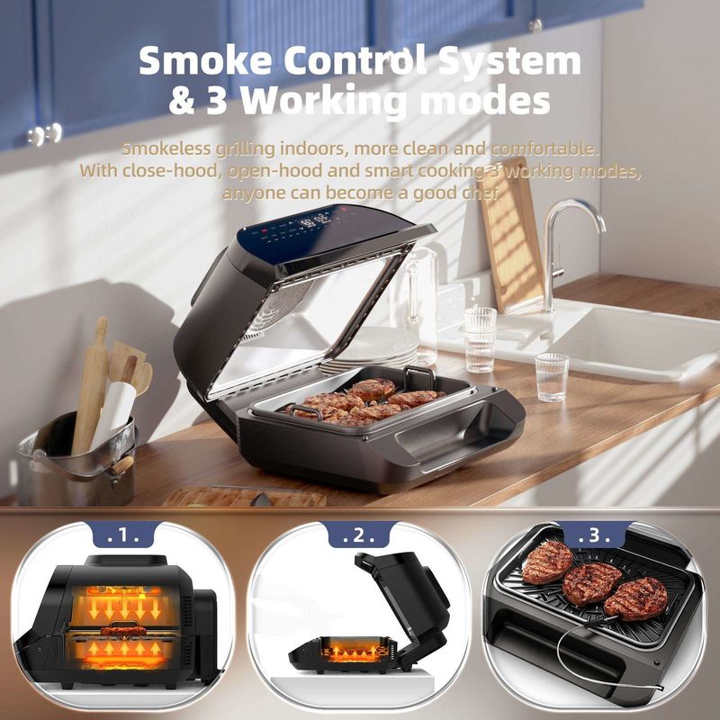 Home Smart 10l 7 in 1 Ölfreier Fritter Beobachtungsfenster Strom Xl Luftflieger Fritter Grill