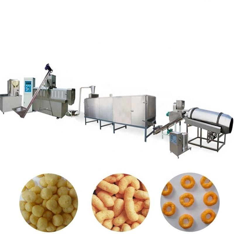 Automatische Snack-Produktionslinie Maschine PLC-gesteuerte Extruder 120KW Leistung 5000 KG Gewicht