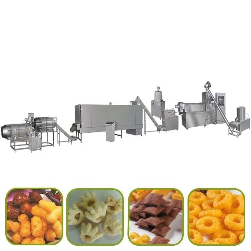 Automatische Snack-Produktionslinie Maschine PLC-gesteuerte Extruder 120KW Leistung 5000 KG Gewicht