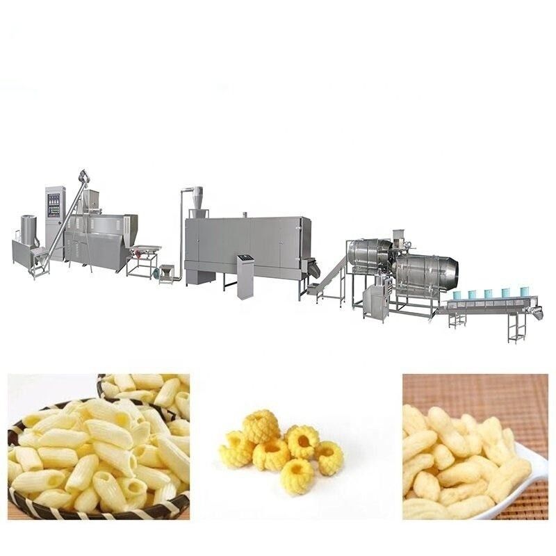 Automatische Snack-Produktionslinie Maschine PLC-gesteuerte Extruder 120KW Leistung 5000 KG Gewicht